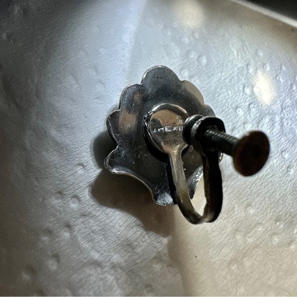 Vintage Sterling Silver Sea Shell Screw Back Earrings Signed Mexico - Picture 6 of 7